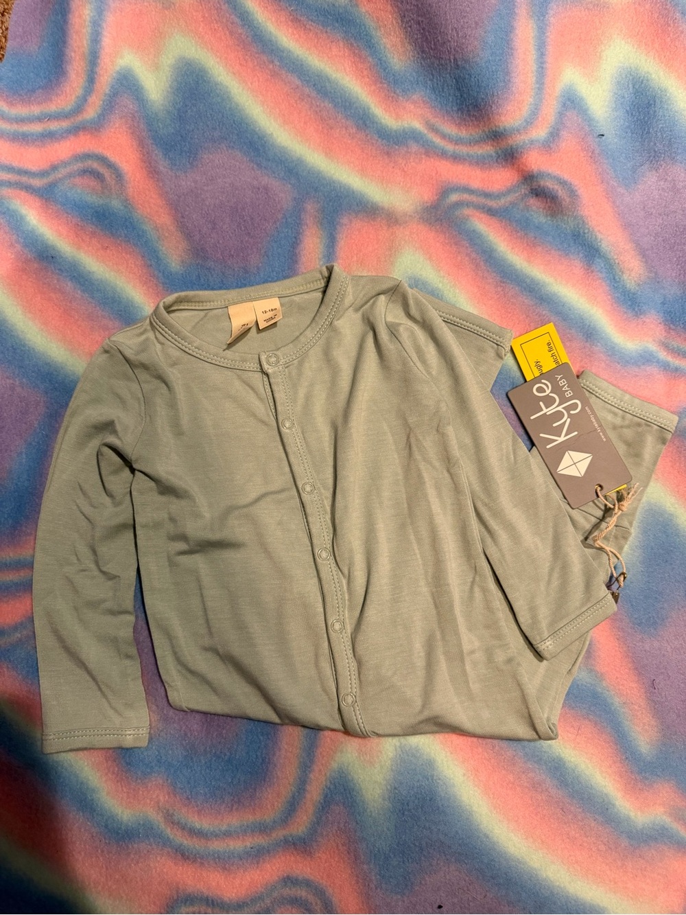 Kyte BABY Sage Green Long Sleeve One-Piece - Picture 11 of 13